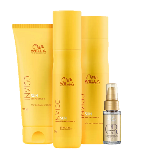 Wella Professionals Invigo Sun Kit Completo e Oil Reflections 30ml (4 Produtos) - 1