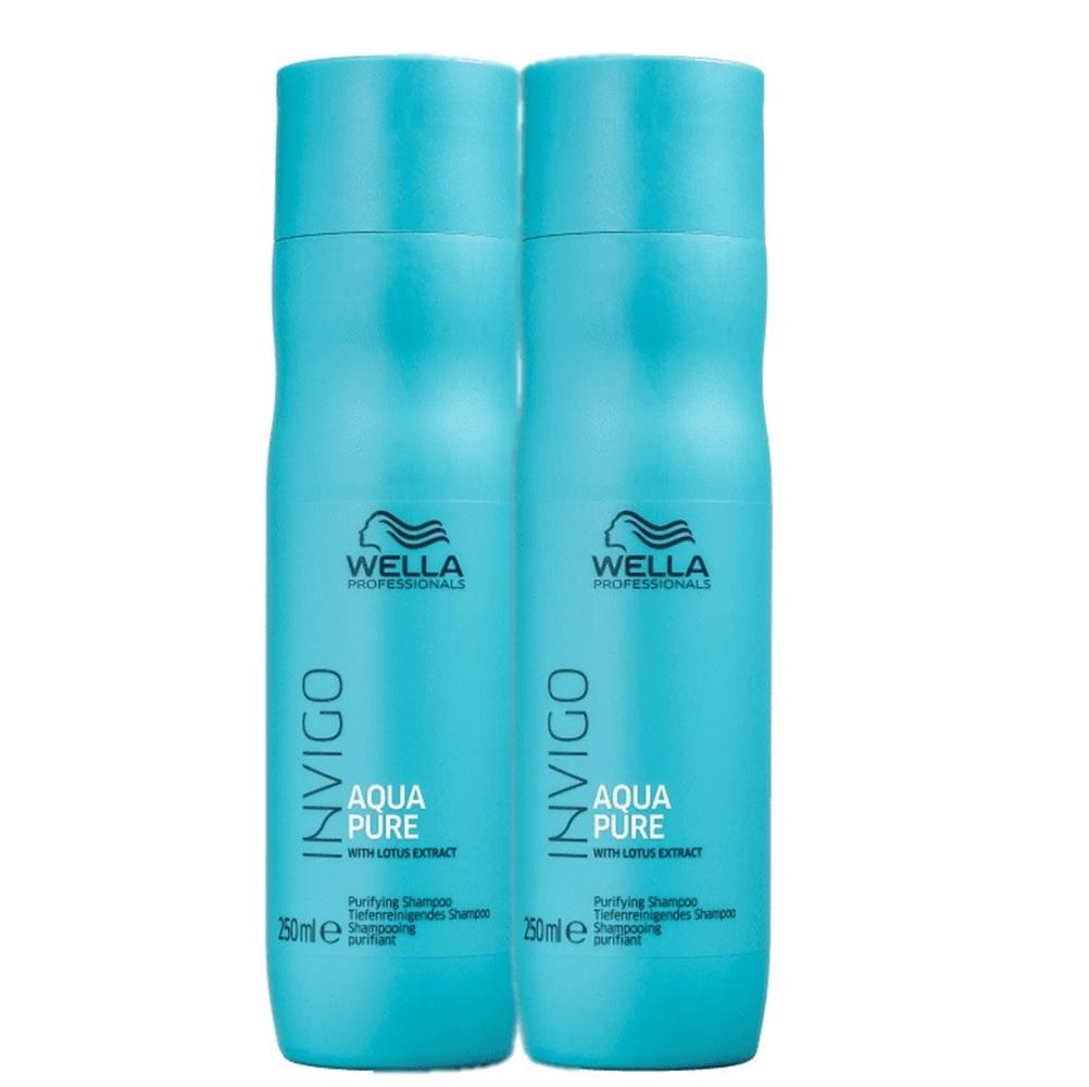 Kit Wella Professionals Invigo Balance Aqua Pure - Shampoo Antirresiduos 250ml (2 Unidades) - 1