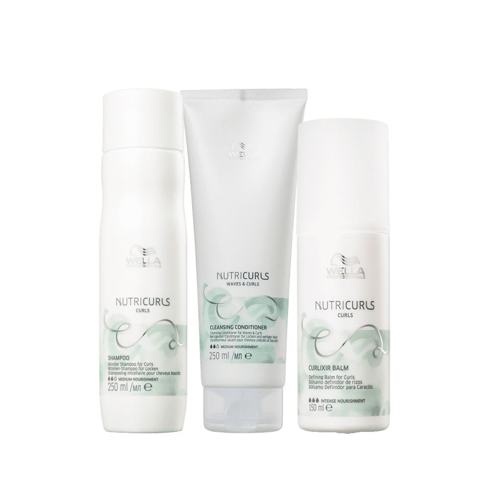 Wella Professionals Nutricurls Shampoo 250ml+Condicionador 200ml+Leave-in 150ml - 1