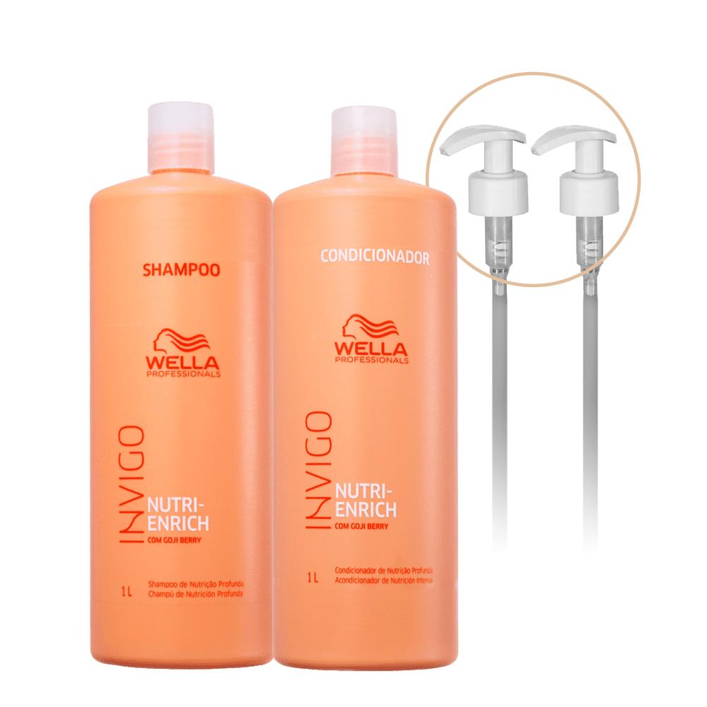 Kit Wella Professionals Invigo Nutri-Enrich Shampoo Condicionador e Válvula (4 produtos) - 1