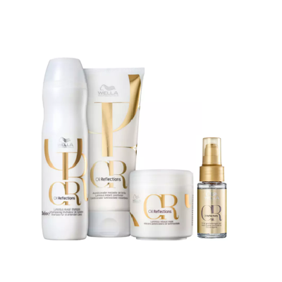 Wella Professionals Oil Reflections+ - Shampoo 250ml+Condicionador 200ml+Máscara Capilar 150ml+Oil Reflections 30ml