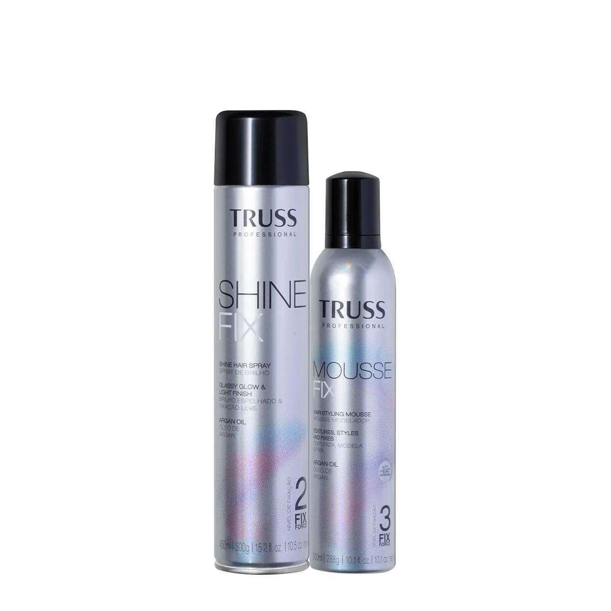Kit Truss Mousse Fix Mousse Modelador e Shine Fix Spray de Brilho (2 produtos) - 1