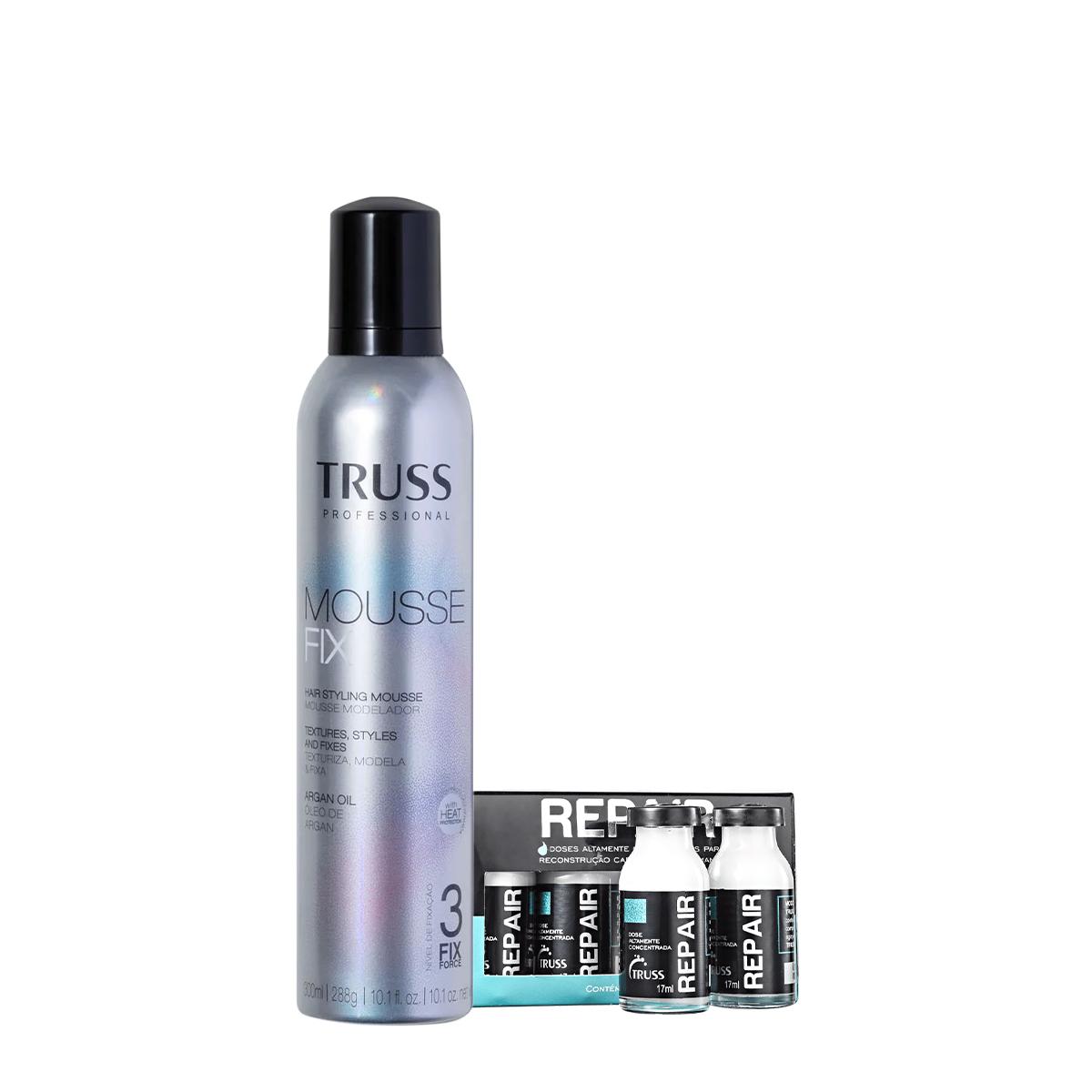 Kit Truss Shock Repair Ampolas e Mousse Fix Modelador (2 produtos) - 1