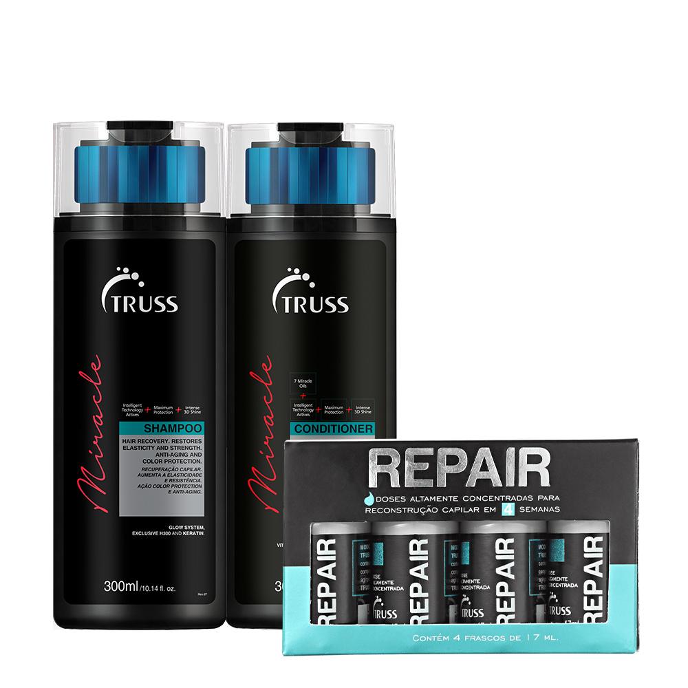 Kit Truss Miracle Shampoo Condicionador Shock Repair (6 produtos) - 1