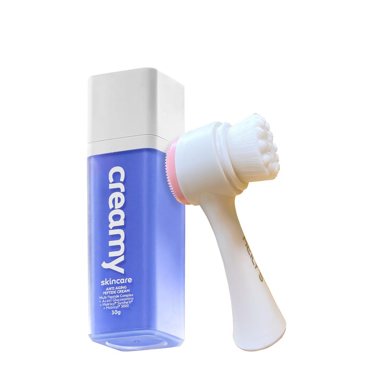 Kit Creamy Skincare Anti-Aging Peptide Cream e Meilys Escova de Limpeza Facial 2 em 1 (2 produtos) - 1
