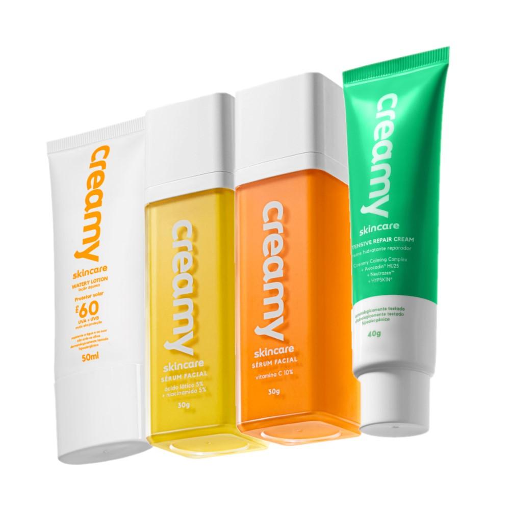 Kit Creamy Skincare Vitamina C Lático Hidratante Reparador Protetor Facial FPS60 (4 produtos) - 1