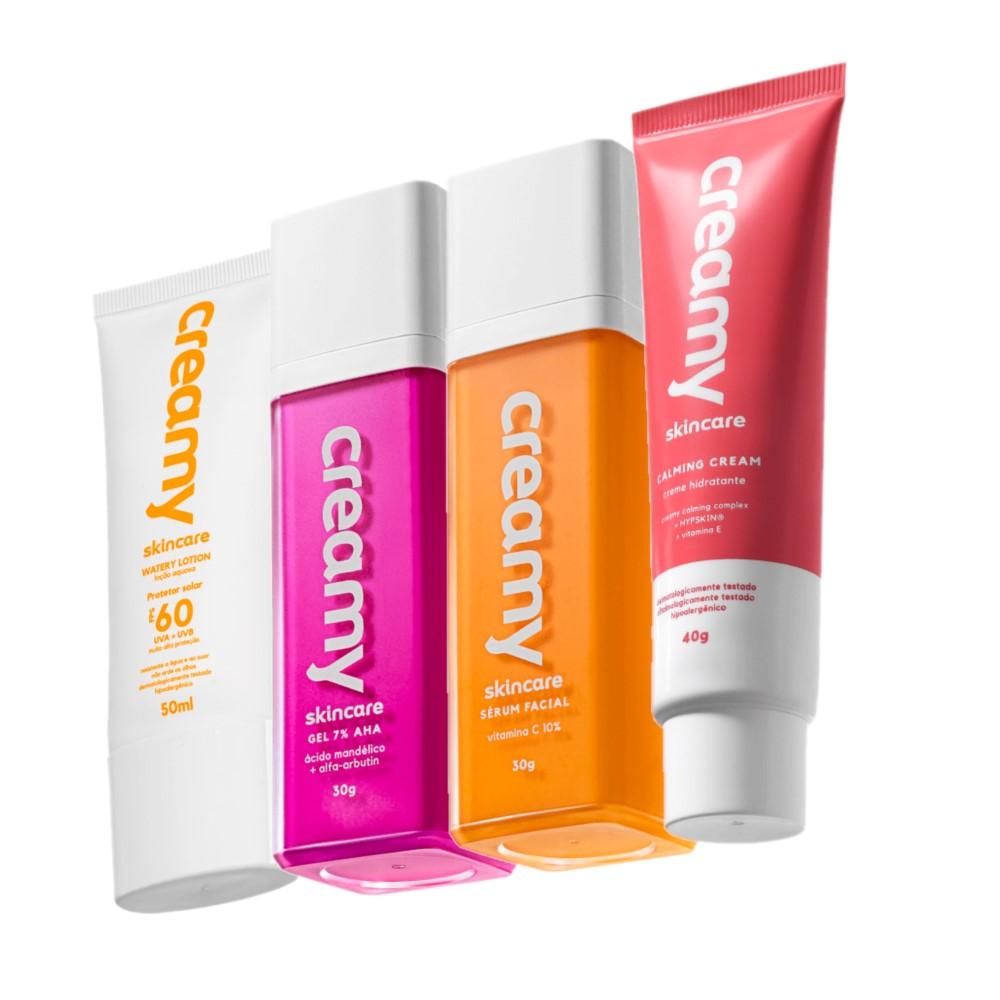 Kit Creamy Skincare Vitamina C Mandélico Hidratante Calming Cream Protetor Facial FPS60 (4 produtos) - 1