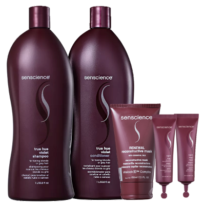 Senscience True Hue Violet Duo 1L Renewal Mask 150ml e CPR Tratamento Reconstrutor 2x25ml