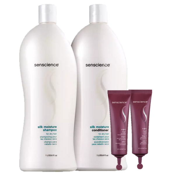 Senscience Silk Moisture Duo 1L e CPR Tratamento Reconstrutor 2x25ml - 1