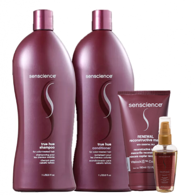 Senscience True Hue Duo 1L True Hue Color Oleo 55ml e Renewal Mask 150ml