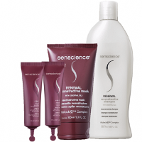 Senscience Renewal Shampoo 280ml Renewal Mask 150ml e CPR Tratamento Reconstrutor 2x25ml - 1