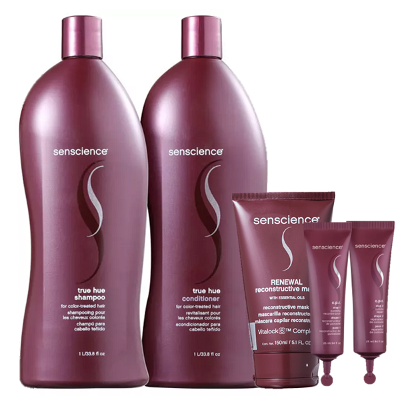 Senscience True Hue Duo 1L Renewal Mask 150ml e CPR Tratamento Reconstrutor 2x25ml