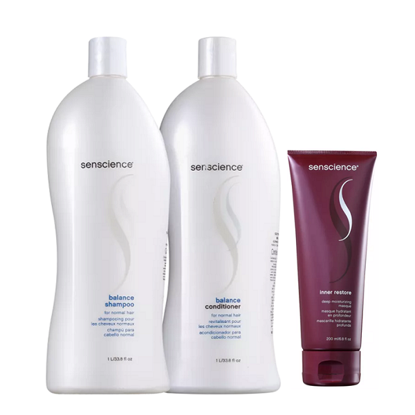 Senscience Balance - Shampoo+Condicionador 1L+Mascara Inner Restore Deep Moisturizing 200ml - 1