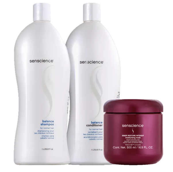 Kit Senscience Balance Duo 1L e Inner Restore Intensif Moisturizing Mask 500ml - 1