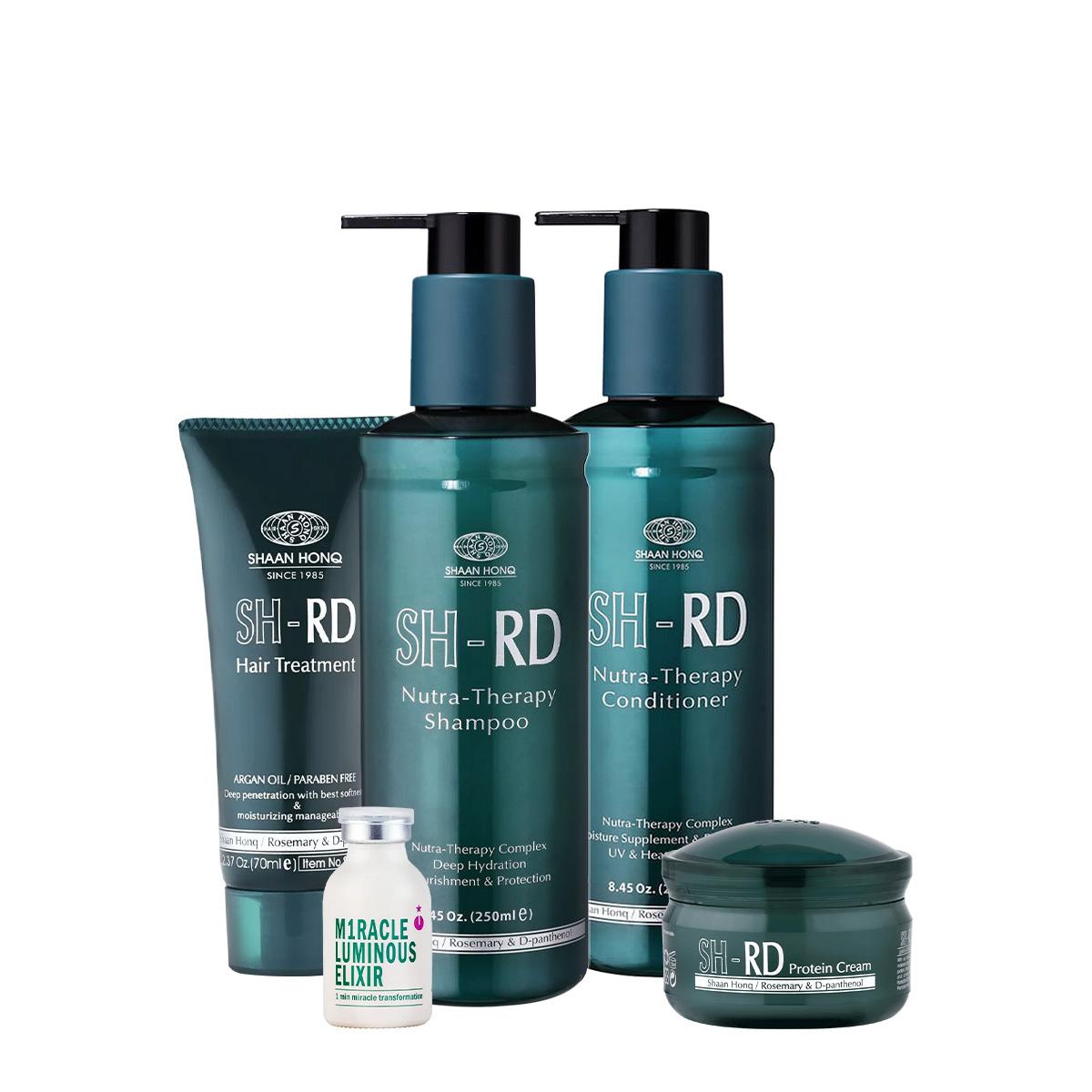 Kit SH-RD Nutra Therapy Duo 250ml + Mascara Argan Oil 70ml + Leave-in 50ml + Elixir Ampola 25ml (5 produtos) - 1