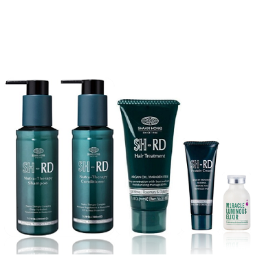 Kit SH-RD Nutra Therapy Duo 100ml + Mascara Argan Oil 70ml + Leave-in 15ml + Elixir Ampola 25ml (5 produtos)