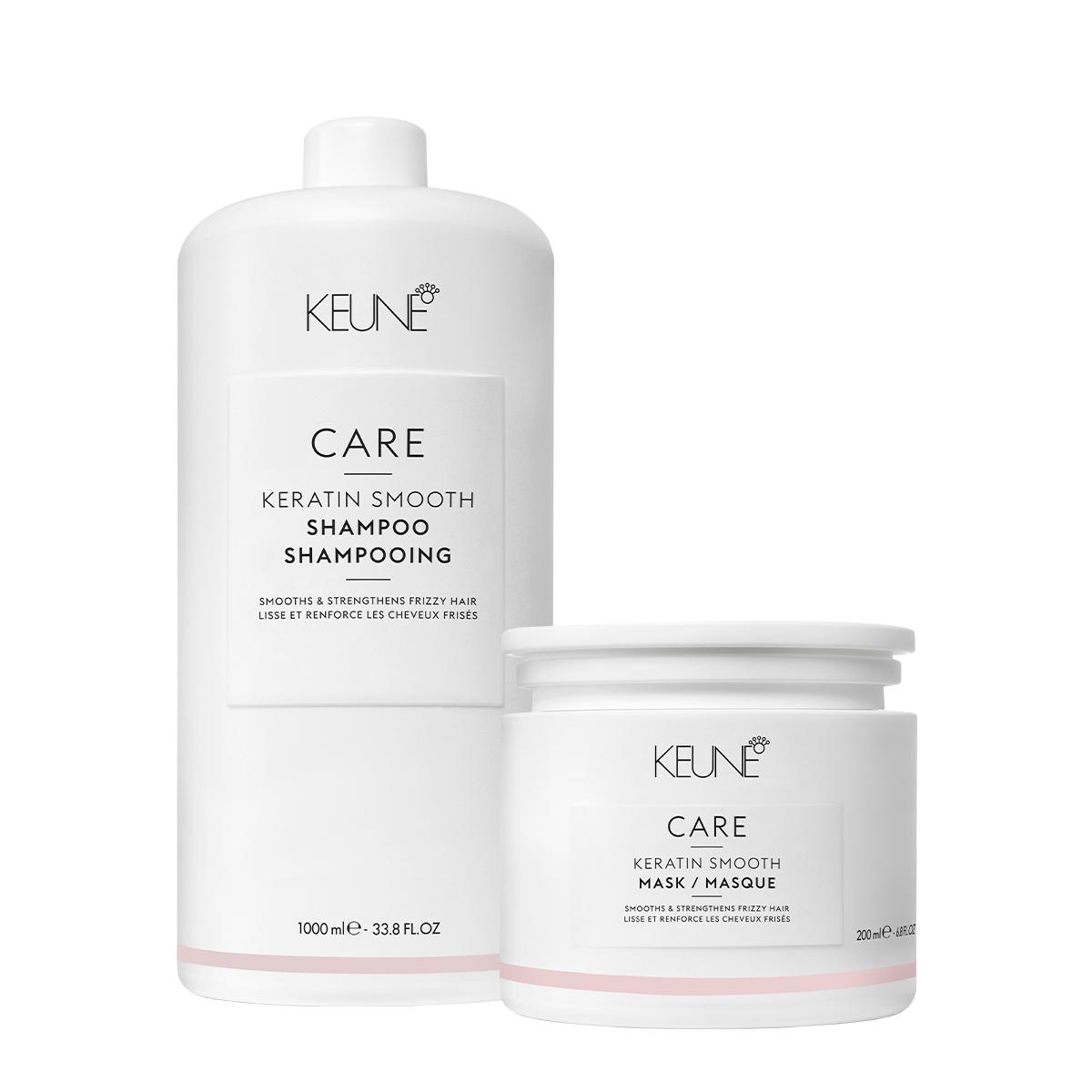 Kit Keune Care Keratin Smooth Shampoo Litro e Máscara (2 produtos) - 1
