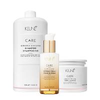 Kit Keune Care Keratin Smooth Shampoo Litro Máscara e Lumi Coat Supreme Cream Finalizador (3 produtos) - 1