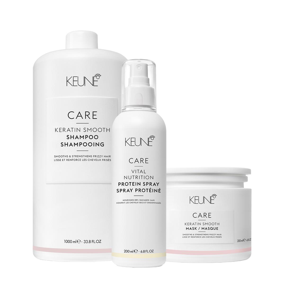 Kit Keune Care Keratin Smooth Shampoo Litro Máscara e Vital Nutrition Protein (3 produtos) - 1