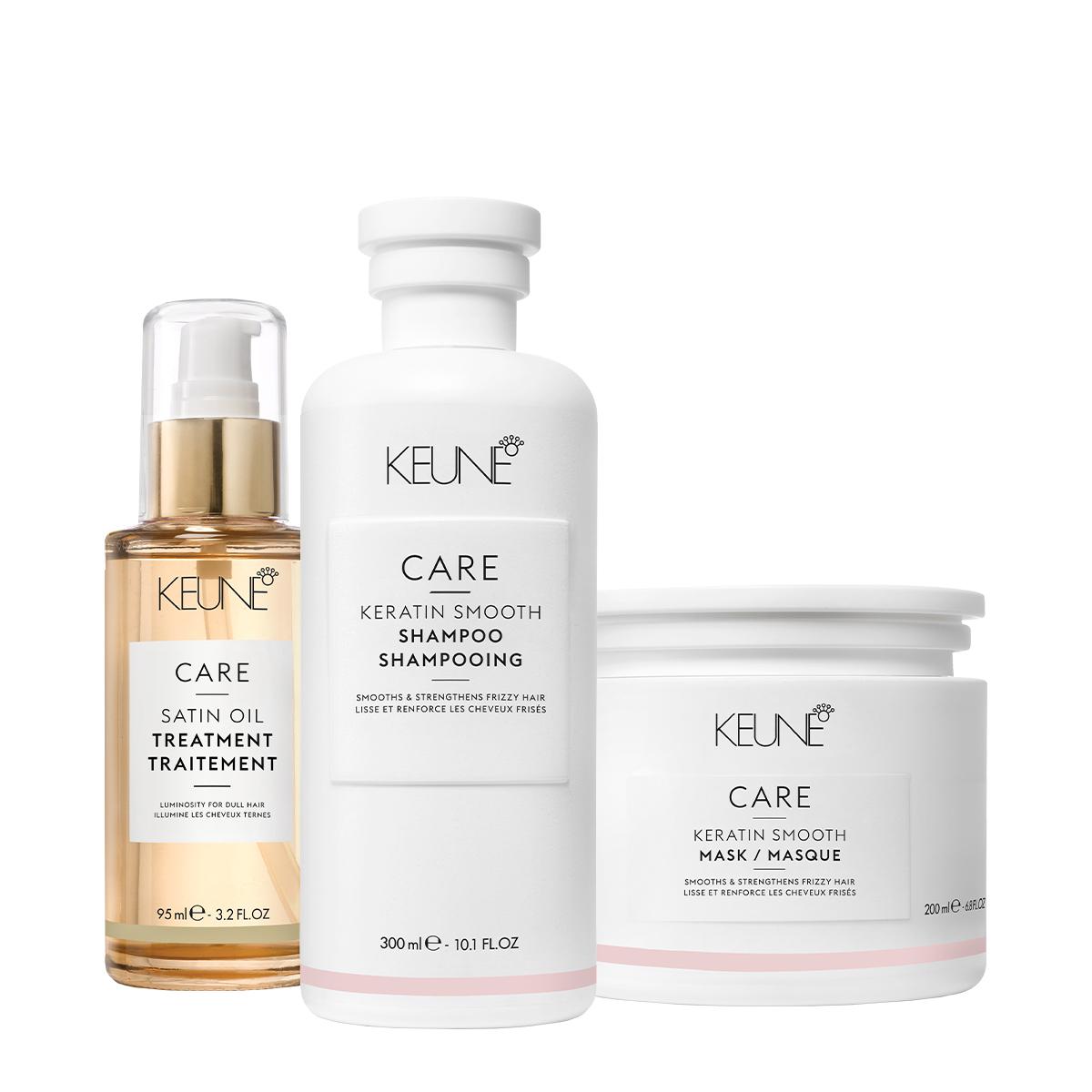 Kit Keune Care Keratin Smooth Shampoo Máscara e Satin Oil ( 3 produtos) - 1