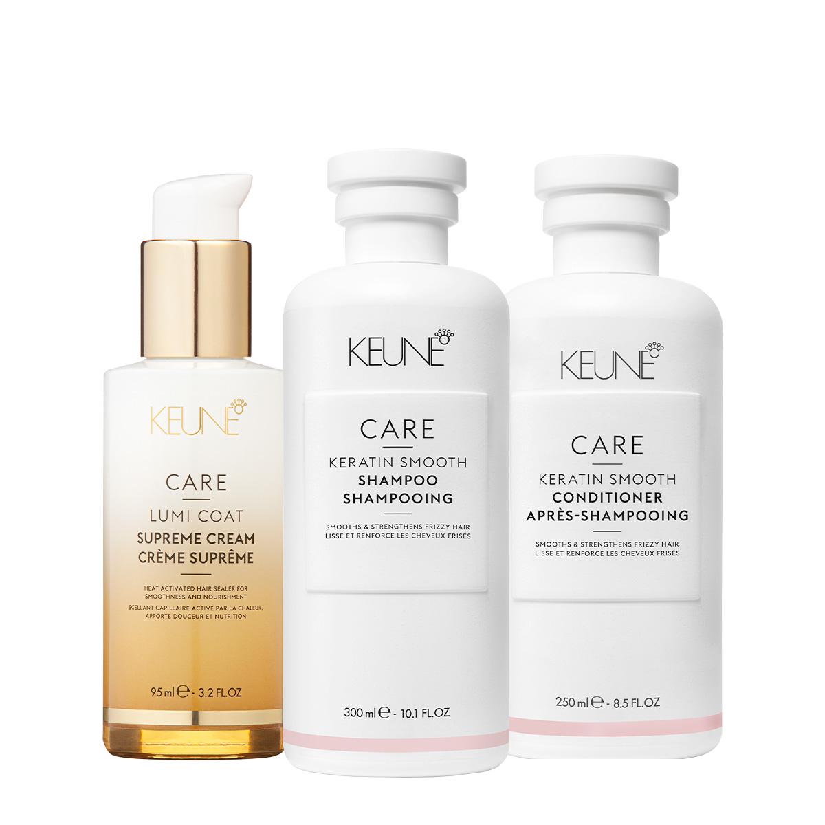 Kit Keune Care Keratin Smooth Shampoo Condicionador e Lumi Coat Supreme Cream (3 produtos) - 1