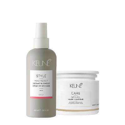 Kit Keune Care Satin Oil Máscara e Style Instant Blowout 200ml Nº37 (2 produtos)