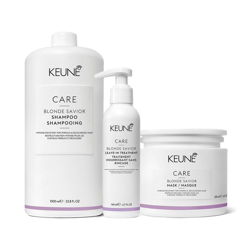 Kit Keune Care Blonde Savior Shampoo 1L + Máscara + Leave-In (3 produtos) - 1