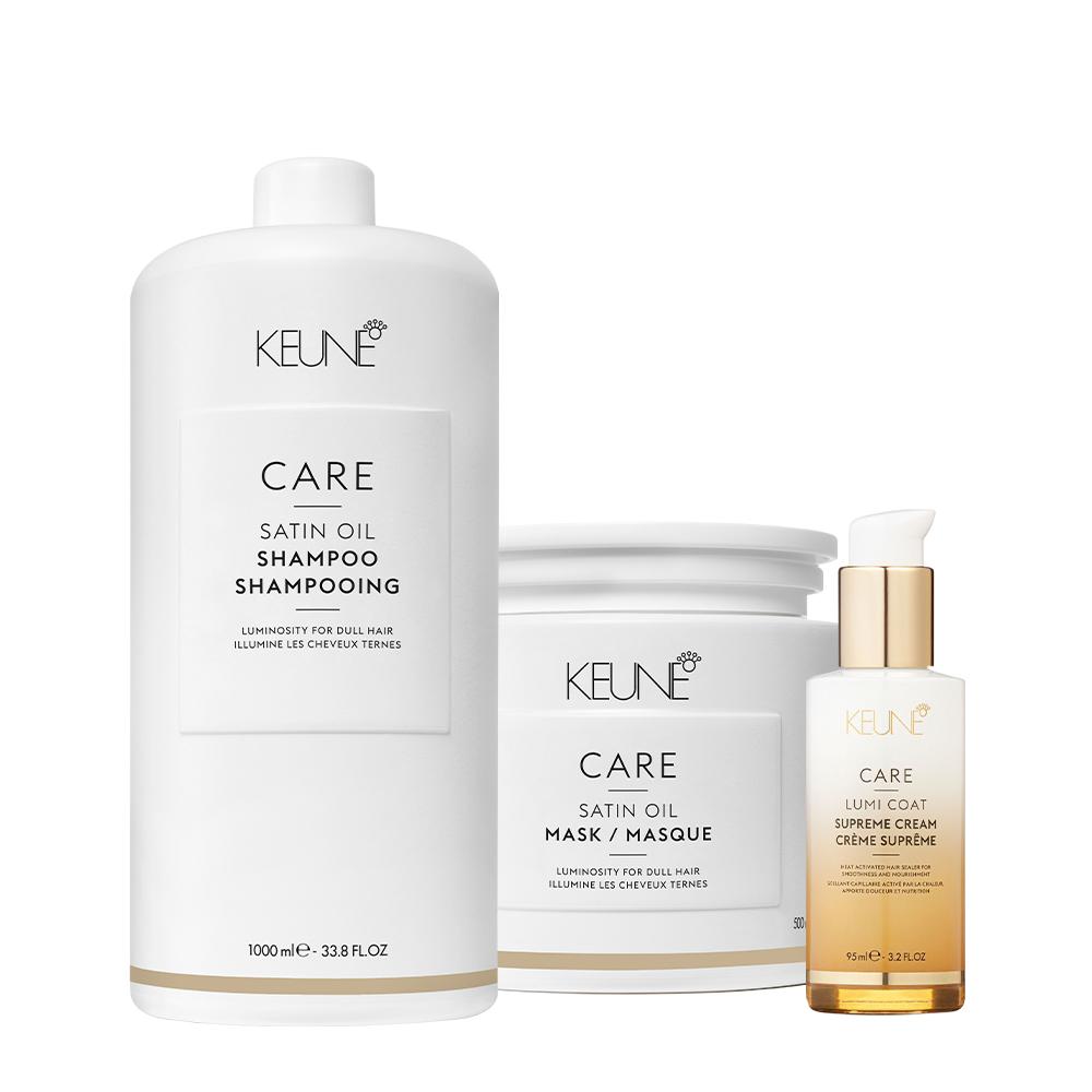 Kit Keune Care Satin Oil Shampoo Máscara e Lumi Coat Supreme (3 Produtos) - 1