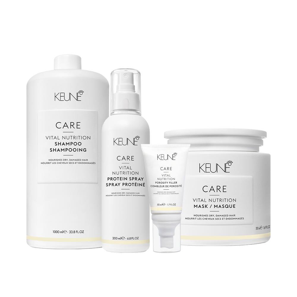 Kit Keune Care Vital Nutrition Shampoo Litro Mask Protein Porosity Filler (4 produtos) - 1