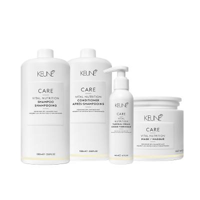 Kit Keune Care Vital Nutrition Shampoo Condicionador Litro Máscara Thermal Cream (4 produtos)