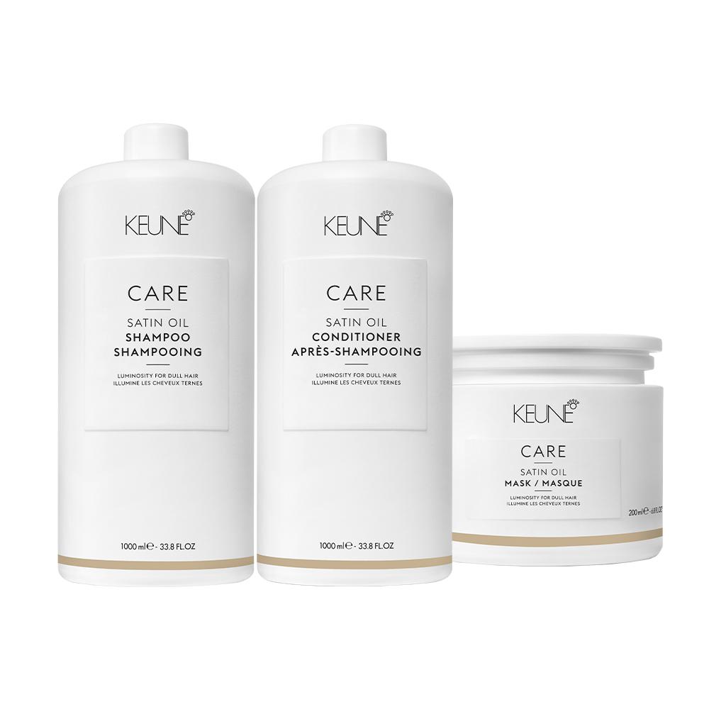 Kit Keune Care Satin Oil Shampoo Condicionador 1L Máscara (3 produtos) - 1