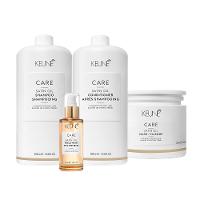 Kit Keune Care Satin Oil Shampoo Condicionador 1L Mask Oil (4 produtos) - 1