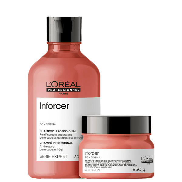 Kit L'Oréal Professionnel Inforcer Serie Expert Shampoo 300ml + Máscara 250g (2 Produtos) - 1