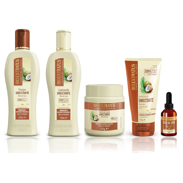 Bio Extratus Umectante De Óleo De Coco Shampoo+Condicionador 250ml+Máscara 250g+Finalizador Umectante 150g+Óleo Umectant - 1