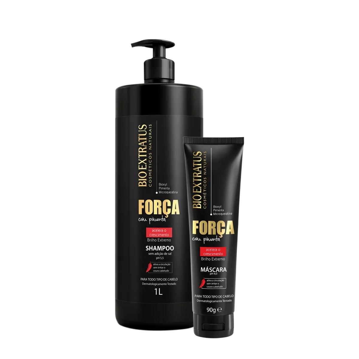 Kit Bio Extratus Força Com Pimenta Shampoo Litro e Máscara P (2 produtos) - 1