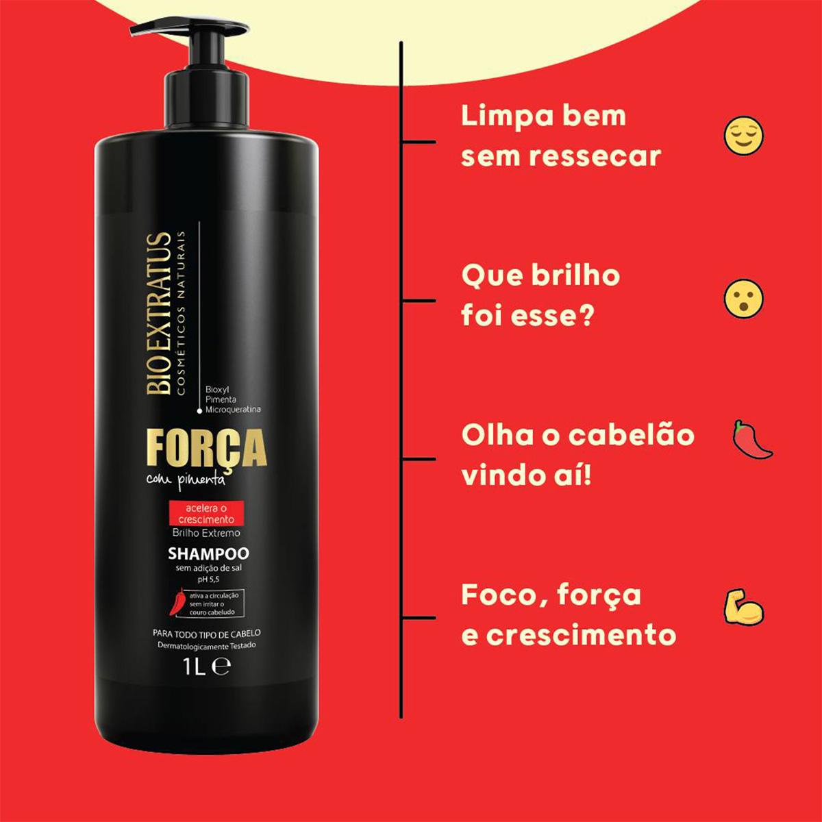 Kit Bio Extratus Força Com Pimenta Shampoo Litro e Máscara P (2 produtos) - 2