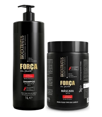 Força Com Pimenta Shampoo 1L + Máscara 1 Kg Bio Extratus