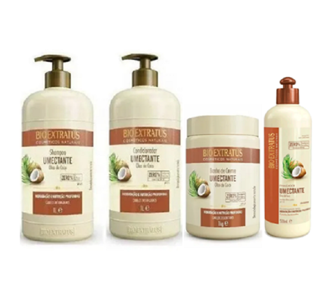 Bio Extratus Umectante Óleo de Coco (Shampoo+Condicionador+Banho de Creme 1L+FInalizador 500g) - 1
