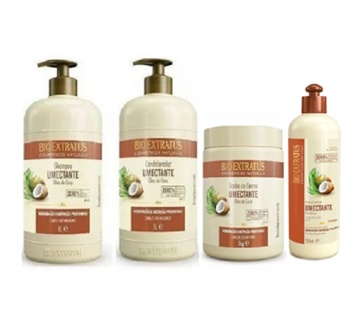 Bio Extratus Umectante Óleo de Coco (Shampoo+Condicionador+Banho de Creme 1L+FInalizador 500g)