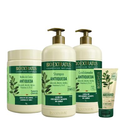 Kit Bio Extratus Jaborandi Antiqueda Shampoo Litro Condicionador Máscara e Finalizador (4 produtos)