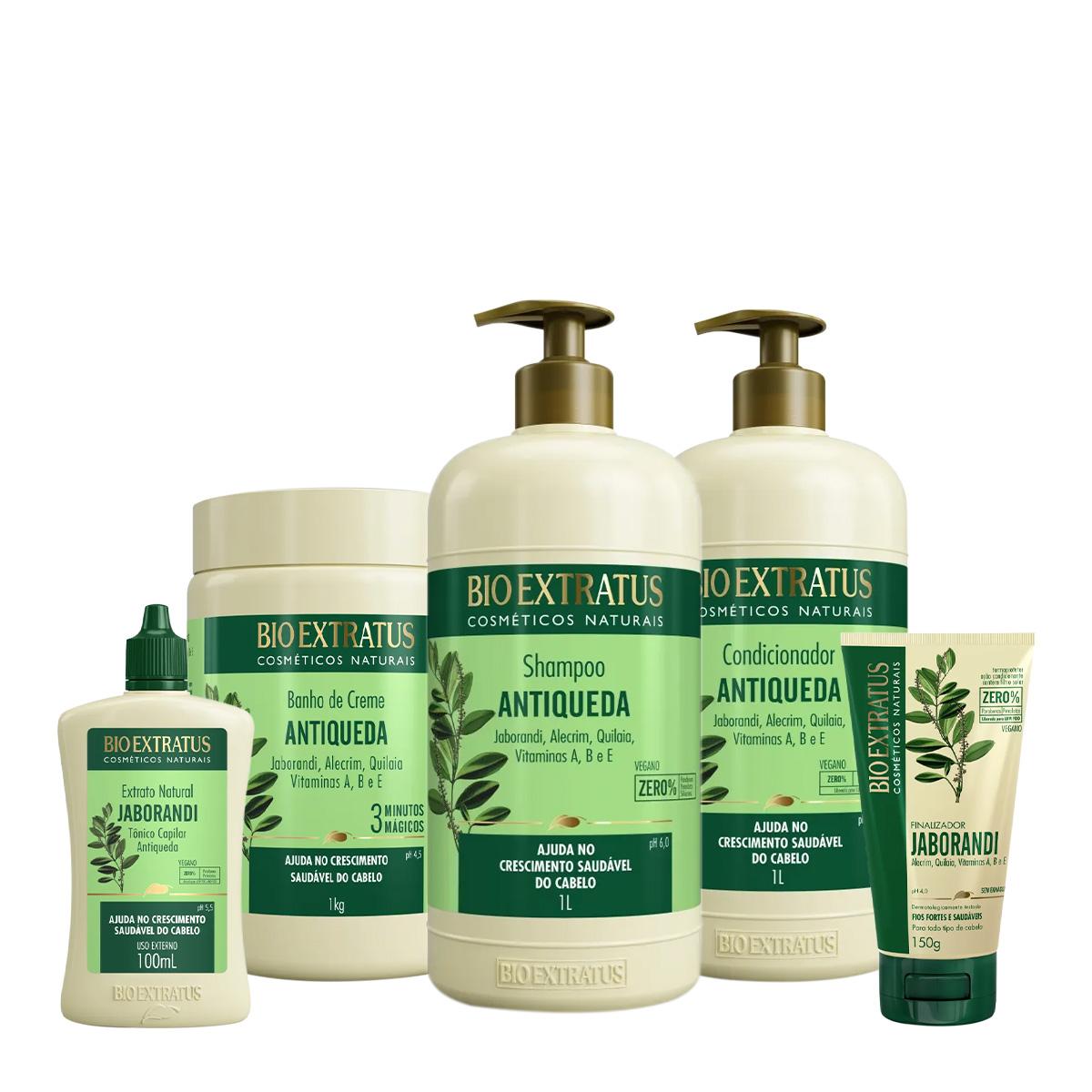 Kit Bio Extratus Jaborandi Antiqueda Shampoo Litro Condicionador Máscara Finalizador e Tônico (5 produtos) - 1