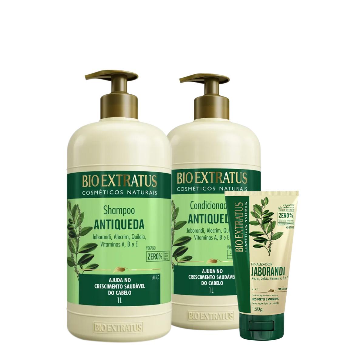 Kit Bio Extratus Jaborandi Antiqueda Shampoo Litro Condicionador e Finalizador (3 produtos) - 1