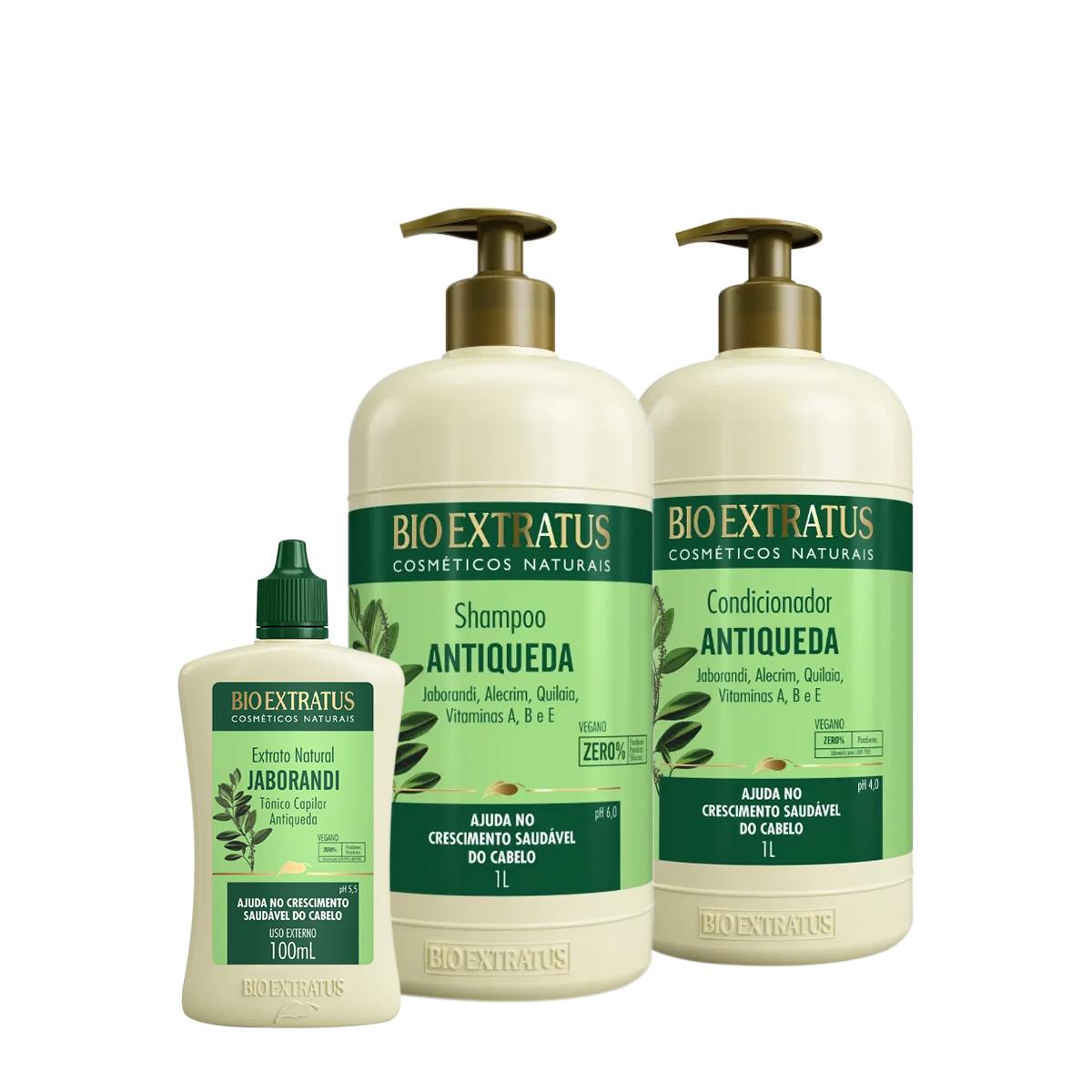 Kit Bio Extratus Jaborandi Antiqueda Shampoo Litro Condicionador e Tônico (3 produtos) - 1