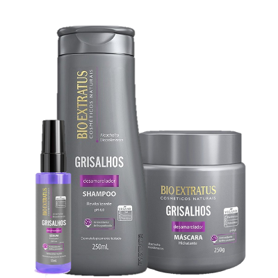 Bio Extratus Grisalhos Kit Mascara Capilar Shampoo e Serum