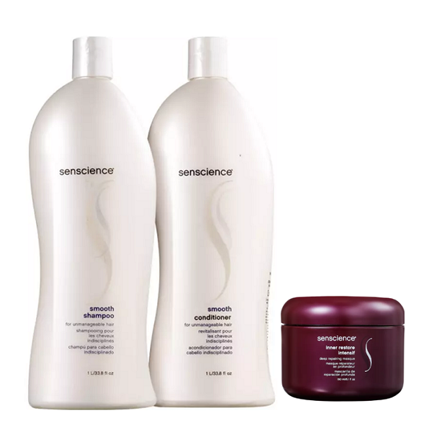 Senscience Smooth - Shampoo+Condicionador 1L+Mascara Inner Restore Intensif 150ml - 6