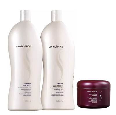 Senscience Smooth - Shampoo+Condicionador 1L+Mascara Inner Restore Intensif 150ml