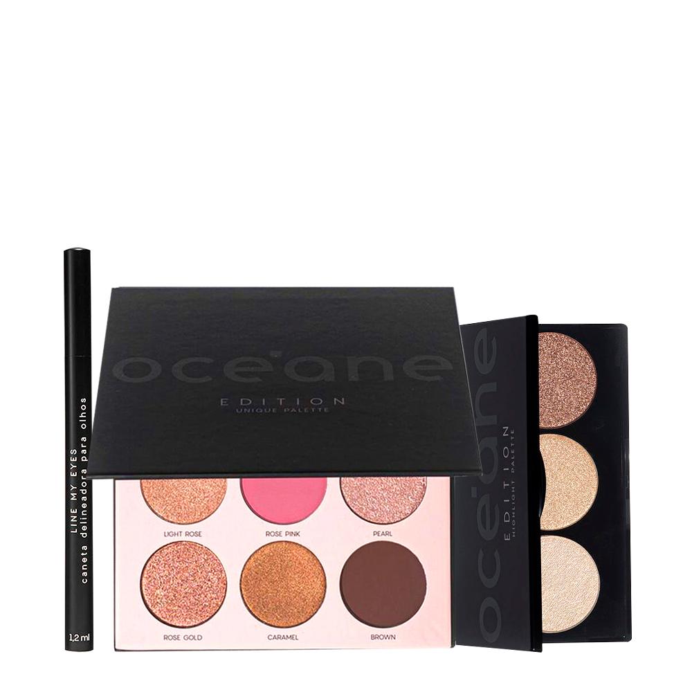 Kit Océane Edition Paleta Hightlight + Caneta Line My Eyes e Sombra Unique (3 produtos) - 1