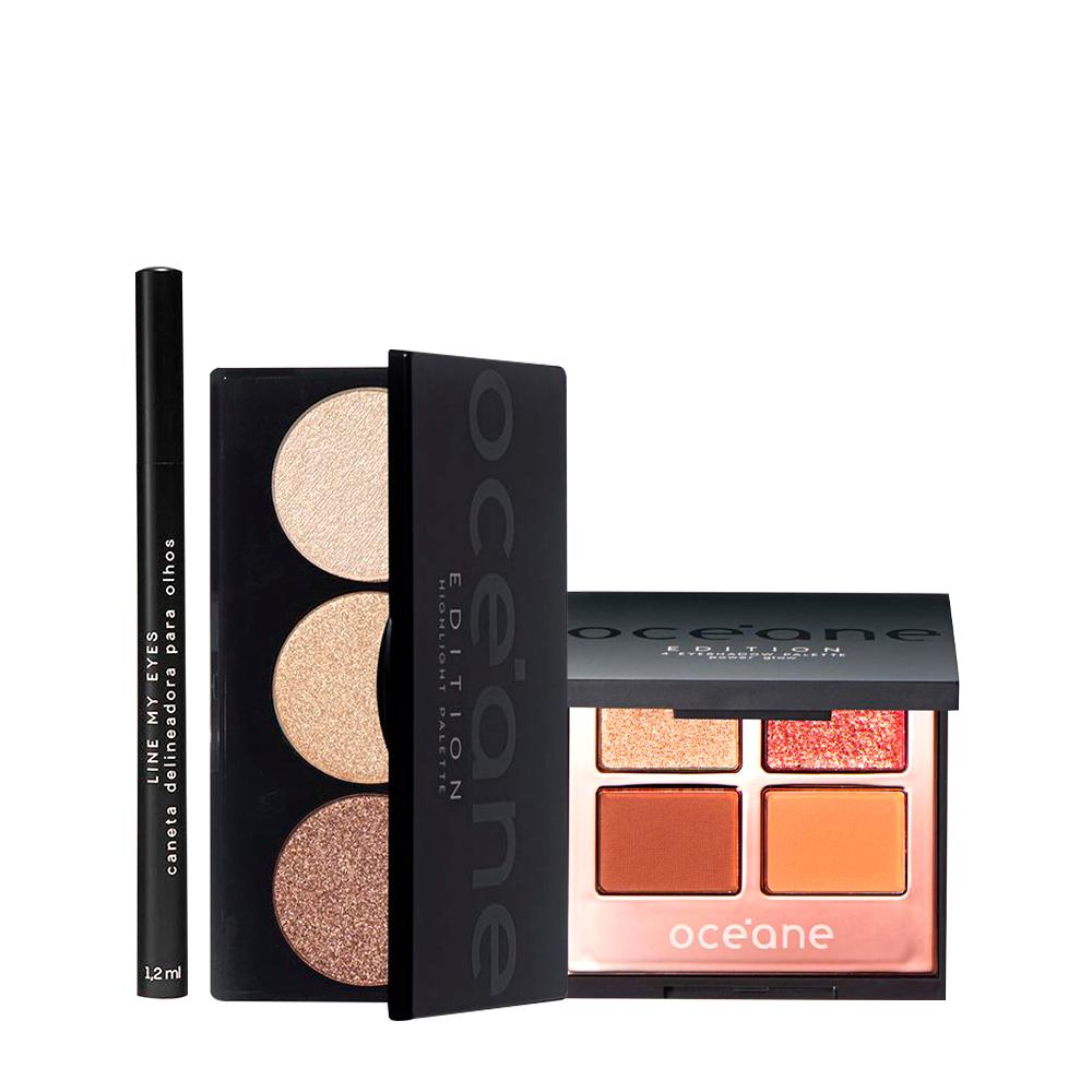 Kit Océane Edition Paleta Hightlight + Caneta Line My Eyes e Sombra Power Glow (3 produtos) - 1