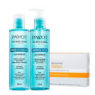 Kit Payot Ação Antibrilho Facial Sabonete Tônico e Vitamina C (3 produtos)