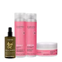 Kit Cadiveu Profissional Essentials Glamour Shampoo Condicionador Máscara e Açaí Oil 60 (4 produtos) - 1